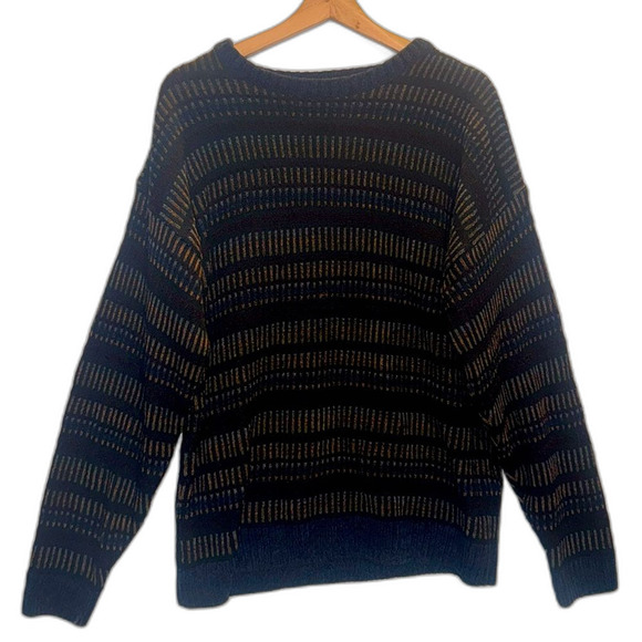 Vtg Geoffrey Beene striped cozy pullover sweater size large - Picture 1 of 8